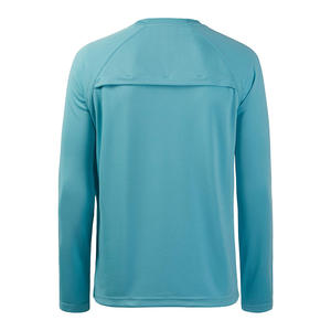 Camisas de Pesca Ligeras Azules Personalizadas para Hombre, Corte Ajustado, Cuello Redondo, Transpirables, para Correr, Ropa Deportiva de Otoño para Exteriores - Product Image 2