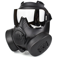 Masque de protection respiratoire personnalisé pour paintball Masque à gaz tactique noir avec double filtre
