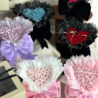 AYOYO Fleurs éternelles 33 grandes roses en forme de nœud Cadeau pour la Saint-Valentin Bouquet de déclaration d'amour Cadeau pour la fête des mères