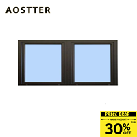 Ventanas y Puertas de Perfil de Doble Acristalamiento Resistentes a Huracanes, Ventana Corredera de Aluminio con Vidrio