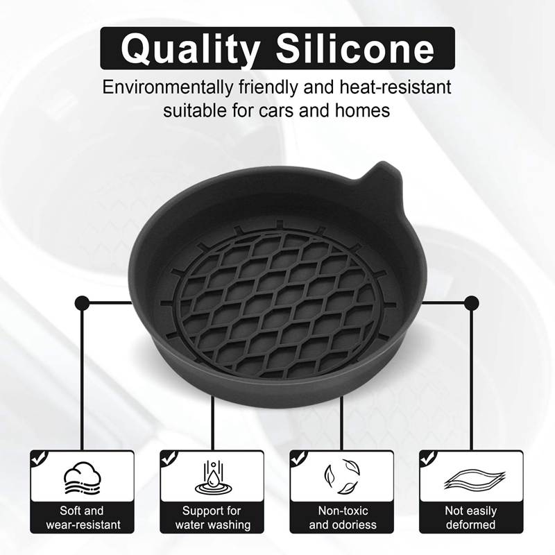 Liheng Reusable Silicone Car Cup Holder - Universal Anti-Slip Coaster Accessory