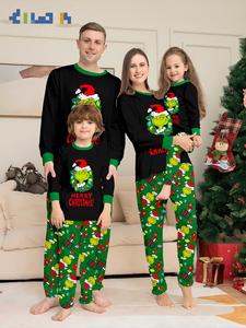 Conjunto de Pijamas em Família Merry Grinchmas, Roupas de Dormir para o Natal para Mãe, Pai, Crianças e Bebê - Product Image 2
