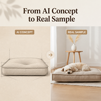 Yangyangpet Luxus-Hundebett mit Memory-Schaum-Füllung, Beige, Beruhigend, Abnehmbar, Kaubeständig, Rutschfester Boden, Für Alle Jahreszeiten, Kartonverpackt