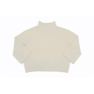 Jersey de moda personalizado OEM para mujer, holgado, de manga larga, cuello alto, tejido fino de lana y Cachemira para la temporada de otoño - Product Image 2