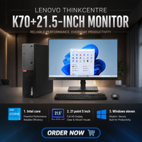 Computadora de Escritorio Lenovo ThinkCentre K70 Nueva, I3-14100, 8GB/16GB DDR5, NVMe SSD+HDD, Monitor de 21.5 Pulgadas, PC para Oficina y Negocios, Windows