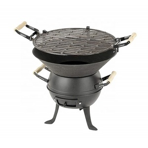 Barbecue rond à charbon de bois en fonte, foyer facile à nettoyer, poêle de cuisine, feu de joie domestique - Product Image 1