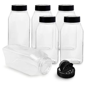 Nordic 250ml Transparent Eco-Friendly PET Plastic <b>Spice</b> <b>Jar</b> with Flip Cap Lid for Pantry Storage - Product Image 1