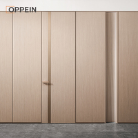Portes intérieures modernes OPPEIN, portes en bois pour maison, design à panneau plat, portes d'hôtel, incrustation texturée, style intérieur contemporain