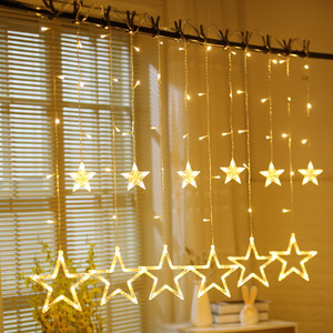 <span class=keywords><strong>LED</strong></span> cascata stringa di luce pentagramma <span class=keywords><strong>tenda</strong></span> stella per la decorazione del Festival per il natale IP44 valutato - Product Image 2