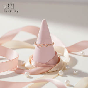 Anillo Apilable Delicado de Venta en Línea a Precio de Mayoreo para Uso Diario, Anillo de Diamante Natural en Oro Rosa Sólido de 18K para Mujer - Product Image 2