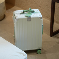 Nouvelle valise à roulettes large avec design color block, 20 pouces, cadre en aluminium, bagages avec roulettes transparentes colorées en injection