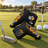 Housse de tête de club de golf personnalisée en cuir PU imperméable, housse de driver avec broderie de motif personnalisé, accessoires de golf OEM