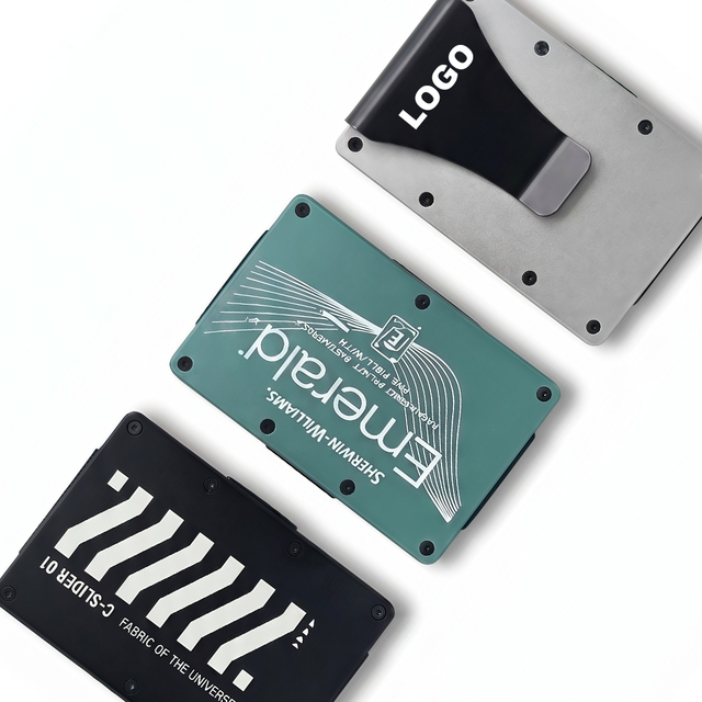2025 Custom Metal RFID Blocking Business Card Holders Anti-Theft Brush Wallet with Oem Wholesale