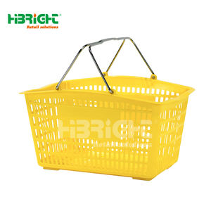 Highbright High Capacity Comfortable Handle Customized Logo Stackable Design <b>Plastic</b> Shopping <b>Basket</b> for Ages 8+ - Product Image 6
