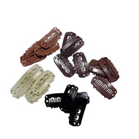 1000 pièces/sac 23mm/28mm/32mm/38mm U forme métal Snap Clips pour Extension de cheveux postiche bricolage Snap-peigne perruque Clips avec caoutchouc