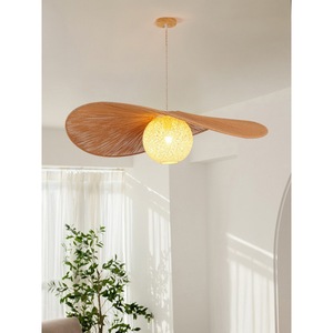 Nordic Japanese Style Woven Straw Pendant <b>Light</b> Round E27 LED Chandelier For Living Room Bedroom <b>Dining</b> Room - Product Image 1