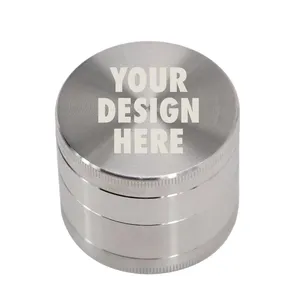 Premium 54mm 4-piece Stainless Steel Spice And Herb grinder Custom Logo herb crusher with Brand Bag Box