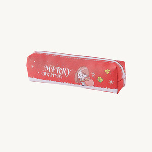 Estuche de lápices con dibujos navideños, bolsa de papelería con cremallera de PU de gran capacidad para regalo de niños - Product Image 4