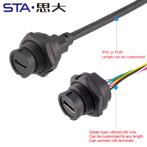 USB ngành <span class=keywords><strong>c</strong></span>ông nghiệp không thấm nướ<span class=keywords><strong>c</strong></span> <span class=keywords><strong>C</strong></span>áp tùy chỉnh IP67 nam cho nữ Bayonet Loại <span class=keywords><strong>C</strong></span> USB 3.0 <span class=keywords><strong>c</strong></span>áp mở rộng 30mm 50mm dây đựng - Product Image 5