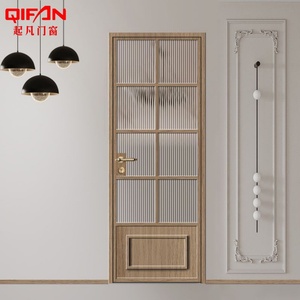 Porte à battants en fer forgé rétro française, cloison plate pour toilettes, chambre à coucher, porte en verre - Travail du fer élégant pour la décoration de la maison - Product Image 4