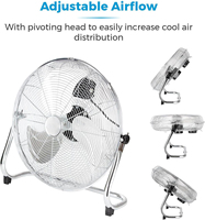 Vente chaude 16 pouces entièrement en métal lames commande mécanique ventilateur de sol oscillant pour salle de sport en plein air et hôtel