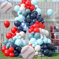 Kit d'arche de guirlande de ballons de baseball, ballons en latex et en aluminium, décorations de fête sportive, anniversaire, baby shower, ensemble de ballons