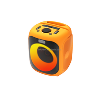 Boîte de subwoofer de 4 pouces amplifiée avec lumière LED colorée clignotante, enceintes en plastique, boombox professionnelle 3