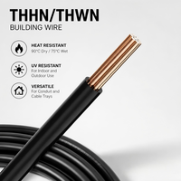 Cable Eléctrico de Cobre THHN THWN-2 450V con Aislamiento de PVC y Cubierta de Nylon, Calibres 16 AWG, 14 AWG y 12 AWG, el Más Vendido