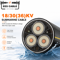 Kabel Kapal Selam Tembaga Telanjang XLPE 18/30(36)KV Dengan Kabel Serat Optik Tahan Air Bawah Laut PE Marine 35mm2  16mm2 240mm2