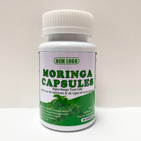 Pabrik OEM/ODM Grosir Kapsul Daun Moringa 1000mg Suplemen Herbal Antioksidan untuk Dewasa 60 Kapsul