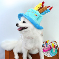 Chapeau d'anniversaire en coton pour chiens et chats, 5 couleurs, motif bougie, accessoire personnalisé pour animaux de compagnie, idéal pour les fêtes d'automne, d'été et d'hiver