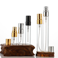 Flacon vaporisateur de parfum miniature en verre de 2/3/5/10 ml avec pompe à brume fine dorée, atomiseur portable, cylindre gravé