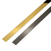 List Pelapis Dinding dan Plafon Dekoratif Berbahan Baja Anti Karat Titanium-Gold Hitam dengan Perekat Sendiri