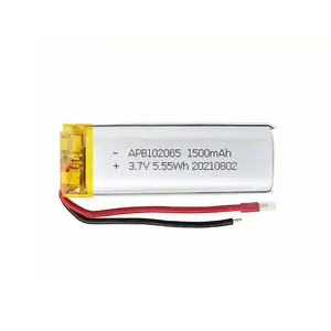 3.7V 1500mAh 102065 Lipo Polymer Lithium Rechargeable Battery For MP3 GPS DVD Bluetooth Recorder Headset E-book Camera