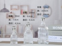 Flacons de parfum en verre d'aromathérapie de 30 ml/50 ml/100 ml/150 ml/200 ml, diffuseur d'arômes carré en relief avec finition mate et bouchon à vis