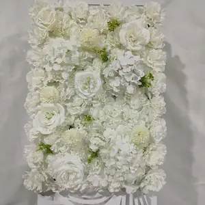 웨딩 꽃 벽 패널 장식 인공 행 사용자 정의 3d 인공 꽃 대량 흰색 인공 장미