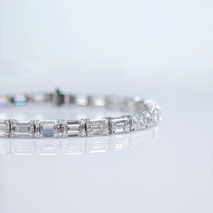 เครื่องประดับอัญมณีชั้นดี สร้อยข้อมือเทนนิสทองคำ 14K 18K เพชรเพาะเลี้ยง สร้อยข้อมือสั่งทำพิเศษสำหรับผู้หญิง ของขวัญ - Product Image 1