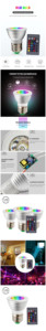 Bombillas LED <span class=keywords><strong>E27</strong></span> con Cambio de Color RGB de <span class=keywords><strong>5W</strong></span> con Control Remoto para Decoración del Hogar y Festividades 110V 220V - Product Image 6