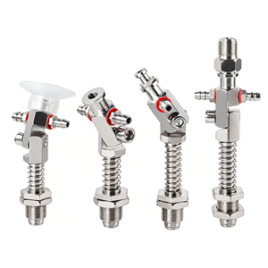 Ventouse à vide en silicone anti-rotation avec raccord tampon métallique pivotant à 180 degrés pour robot de moulage par injection - Product Image 1