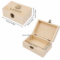 Boîte en bois avec couvercle à charnières, en pin massif brut, coffre de rangement pour projets professionnels de bricolage et de marquage de marques
