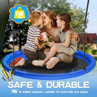 Balançoire Ronde Durable Facile à Assembler Portable pour Enfants, Idéale pour Intérieur, Jardin, Parc de Trampoline, Maison et Jeux Extérieurs