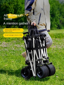 Chariot de rangement pliable d'extérieur en aluminium pour <span class=keywords><strong>camping</strong></span> et pique-niques, <span class=keywords><strong>compagnon</strong></span> de voyage portable - Product Image 3