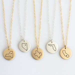 Collar de acero inoxidable chapado en oro de 24K colgante de moneda personalizado grabado África país <span class=keywords><strong>mapa</strong></span> del mundo Collar para mujer - Product Image 1