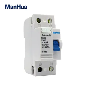 Rccb ManHua F362 40A 240VAC 30mA 2P Residual Current Circuit Breaker Electric Leakage Protection RCCB RCBO