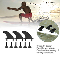 Lot de 3 ailerons de planche de surf souples en PVC pour longboard avec vis de fixation