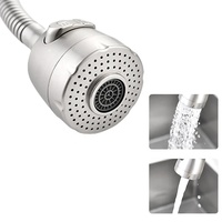 Robinet de cuisine froid à 360 degrés douchette double fonctions Robinet de cuisine en acier inoxydable 304ss Mélangeur d'évier