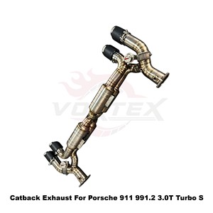 Escape Deportivo Vortex Bespoke de Titanio Natural con Control Remoto Compatible con Porsche 911 3.0T Turbo S Tuning - Product Image 4