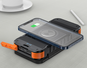 <span class=keywords><strong>Custodia</strong></span> per caricabatterie solare impermeabile di vendita calda Online banca di alimentazione portatile ricaricabile <span class=keywords><strong>con</strong></span> ingranaggio Wireless <span class=keywords><strong>con</strong></span> pannello solare pieghevole - Product Image 2