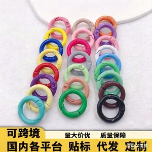 Colorful Plastic Spring <b>Ring</b> Keychain Open Circle <b>Clip</b> Jewelry Accessory Lightweight Round Shape For Keychain And Jewelry Making - Product Image 4