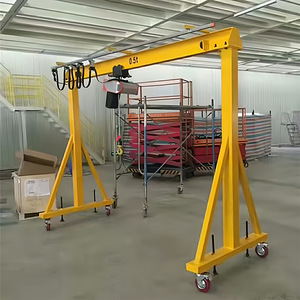 Electric Gantry <b>Crane</b> 0.5 Ton <b>Remote</b> <b>Control</b> Portable Steel Yellow For Workshop Lifting - Product Image 1